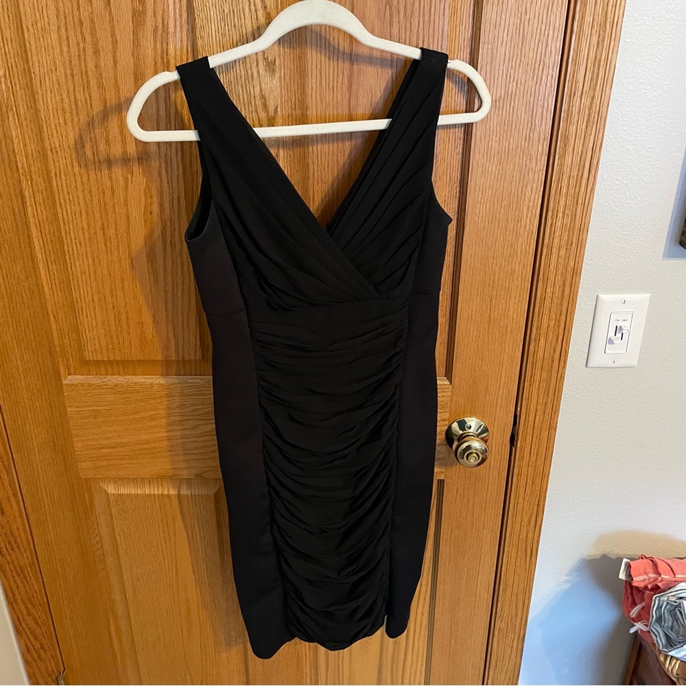 White House Black Market Bodycon LBD Dress with Sheer Shrug Size 6